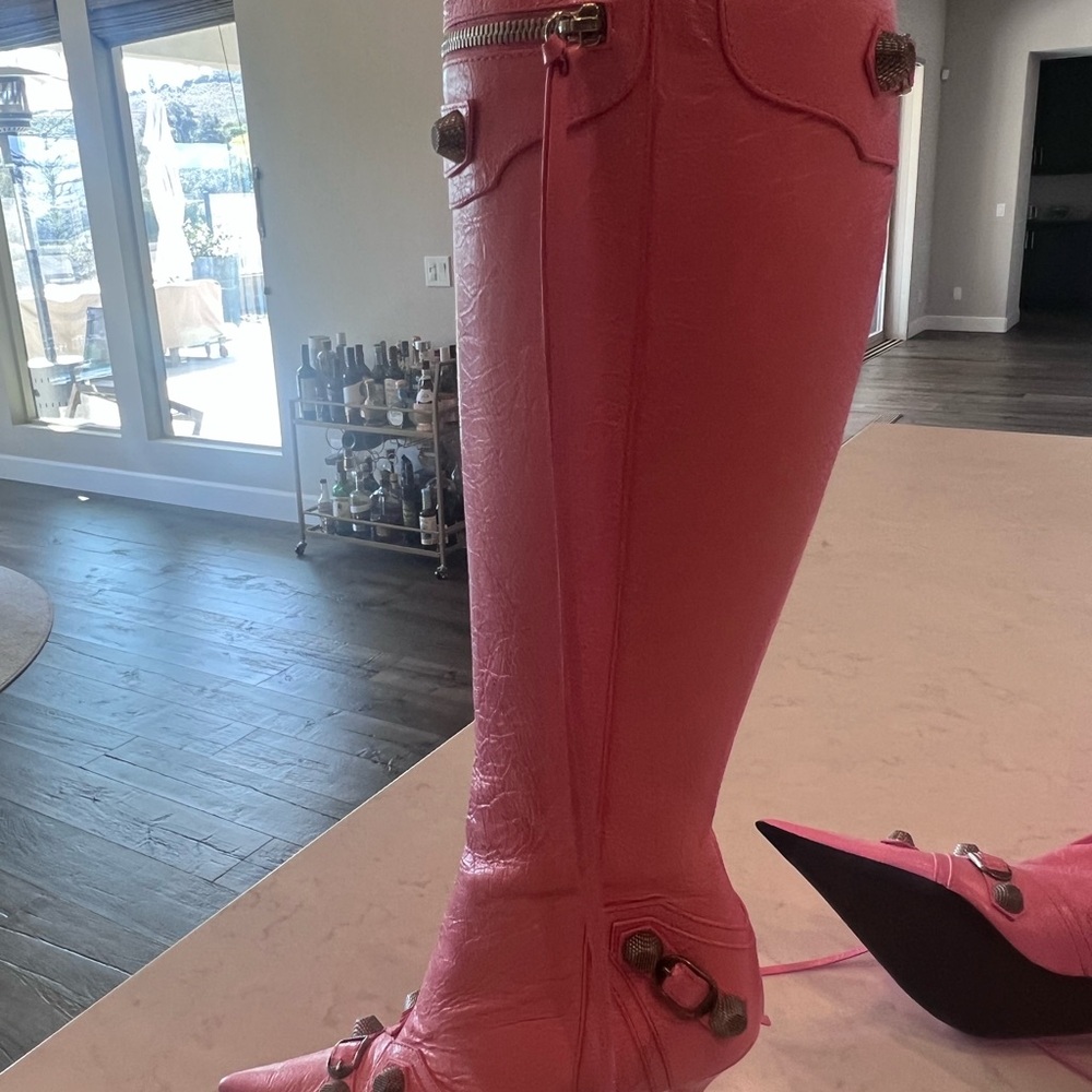 Balenciaga Cagole Pink Heeled Boots - Picture 5 of 6